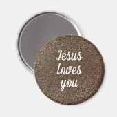 Jezus houdt van je te personaliseren faux glitter  magneet (Voorkant / Achterkant)