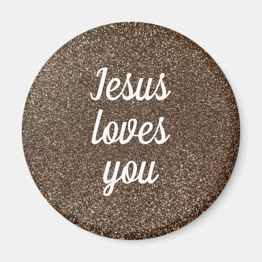 Jezus houdt van je te personaliseren faux glitter  magneet (Voorkant)