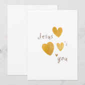 Jezus houdt van je. Uitnodiging Aankondigingskaart (Voorkant / Achterkant)