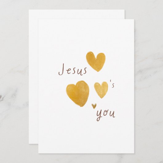 Jezus houdt van je. Uitnodigingskaart Kaart (Voorkant / Achterkant)