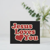 Jezus houdt van je voor christenen briefkaart (Staand voorkant)
