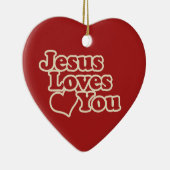 Jezus houdt van je voor christenen keramisch ornament (Rechts)