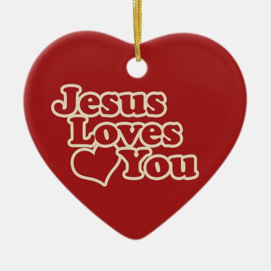 Jezus houdt van je voor christenen keramisch ornament (Voorkant)