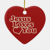 Jezus houdt van je voor christenen keramisch ornament (Achterkant)
