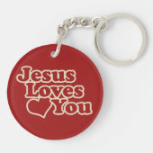 Jezus houdt van je voor christenen sleutelhanger (Achterkant)