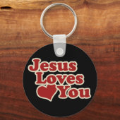 Jezus houdt van je voor christenen sleutelhanger (Voorkant)