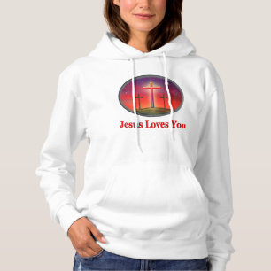 Jezus houdt van je vrouwen Christelijke kleding Hoodie