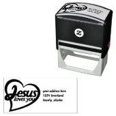 Jezus houdt van je  zelfinktende stempel (In situ)