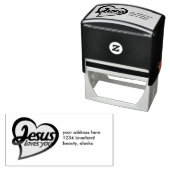 Jezus houdt van je  zelfinktende stempel (In situ)