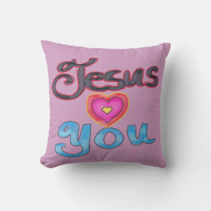 Jezus Houdt van Jou Aangepaste Naam Lavendel Kussen