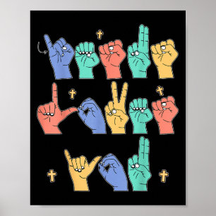 Jezus Houdt Van Jou Asl Christelijke Jezus Peuter  Poster