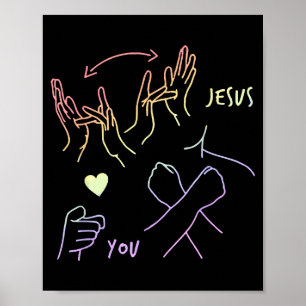 Jezus Houdt Van Jou Asl Gebarentaal Christelijk Ge Poster