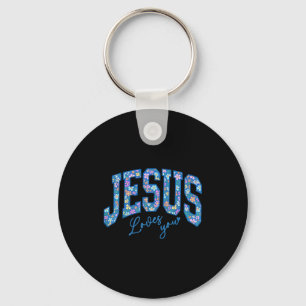 Jezus Houdt van Jou, Bijbel God Geloof Kerk Christ Sleutelhanger