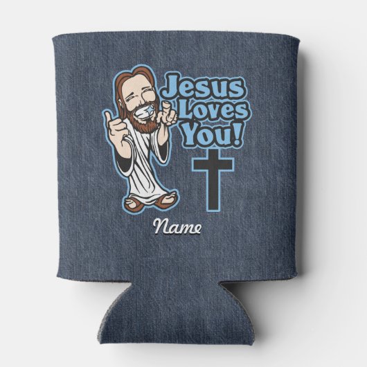 Jezus houdt van jou blikjeskoeler (Achterkant)