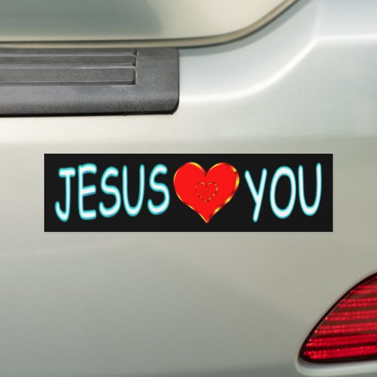 Jezus houdt van jou bumpersticker (Op auto)