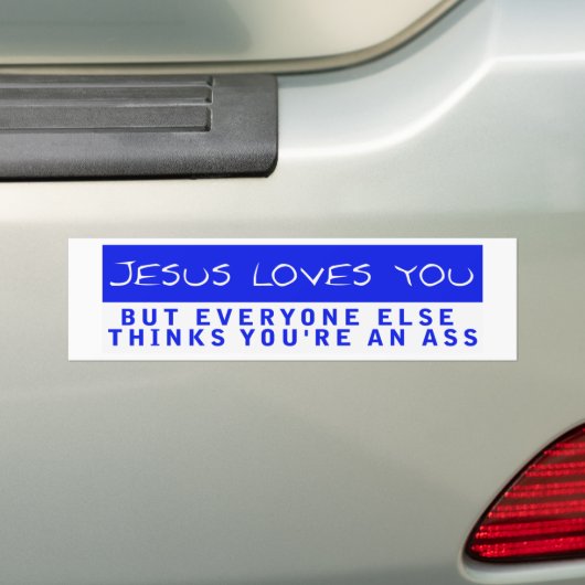 Jezus houdt van jou bumpersticker (Op auto)
