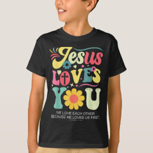 Jezus Houdt Van Jou Christelijk Kruis God Geloof B T-shirt