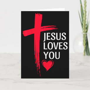 Jezus Houdt Van Jou Christelijke Liefde Kruis Hart Kaart