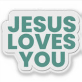 Jezus Houdt van Jou - Christelijke Sticker Gebasee (Voorkant)
