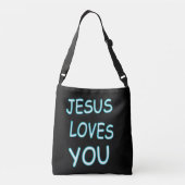 Jezus houdt van jou crossbody tas (Achterkant)