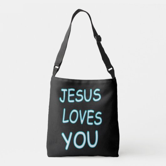 Jezus houdt van jou crossbody tas (Achterkant)