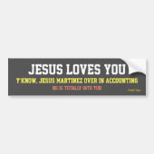 Jezus houdt van jou...? - Een MisterP-sticker Bumpersticker (Voorkant)