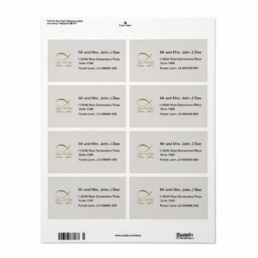 Jezus houdt van jou etiket (Full Sheet)