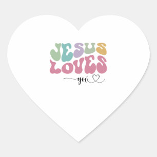 Jezus houdt van jou hart sticker