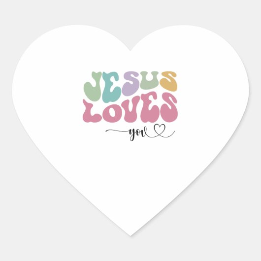Jezus houdt van jou hart sticker (Voorkant)