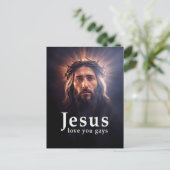 Jezus houdt van jou homo briefkaart (Staand voorkant)
