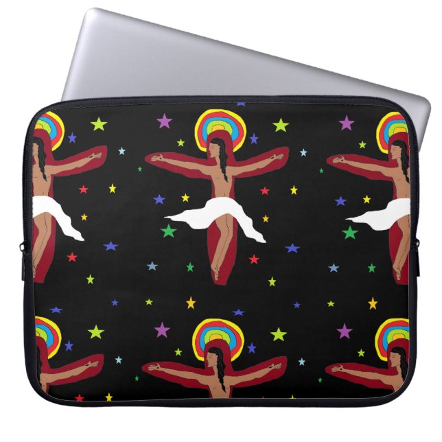 Jezus houdt van jou laptop sleeve (Voorkant)