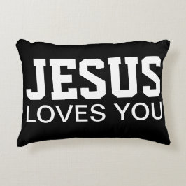 Jezus Houdt Van Jou Motiverende Typografie Decoratief Kussen