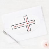 Jezus houdt van jou ovale sticker (Envelop)