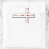 Jezus houdt van jou ovale sticker (Tas)