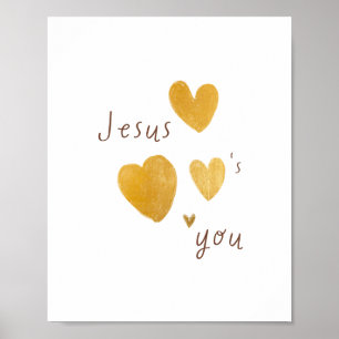 Jezus houdt van jou. Poster Prints digitaal modern