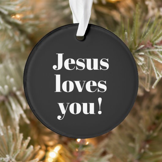 Jezus houdt van jou! | Retro-modern lettertype Ornament (Boom)