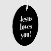 Jezus houdt van jou! | Retro-modern lettertype Ornament (voorkant)