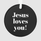 Jezus houdt van jou! | Retro-modern lettertype Ornament (achterkant)