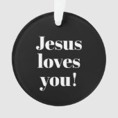 Jezus houdt van jou! | Retro-modern lettertype Ornament (voorkant)