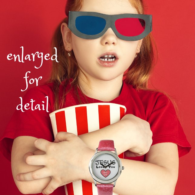 Jezus Houdt van Jou Rode Hart Horloge (Creator heeft geüpload)