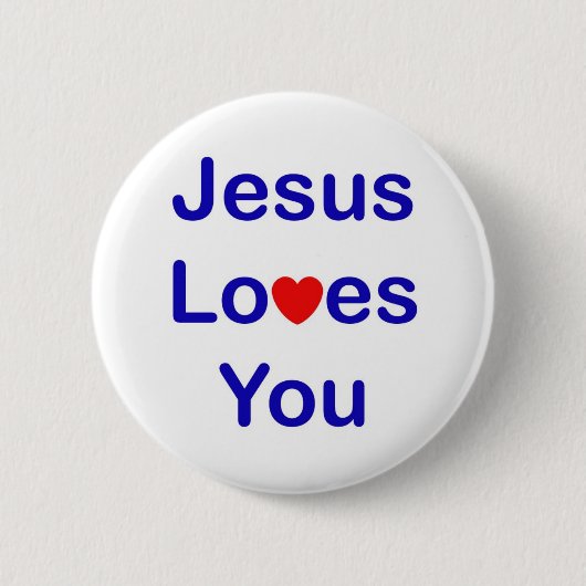Jezus houdt van jou ronde button 5,7 cm (Voorkant)