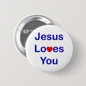 Jezus houdt van jou ronde button 5,7 cm (Voorkant /achterkant)