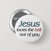 Jezus houdt van jou ronde button 5,7 cm (Voorkant /achterkant)