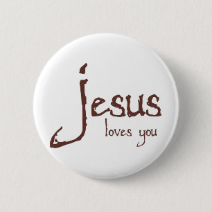 Jezus houdt van jou ronde button 5,7 cm