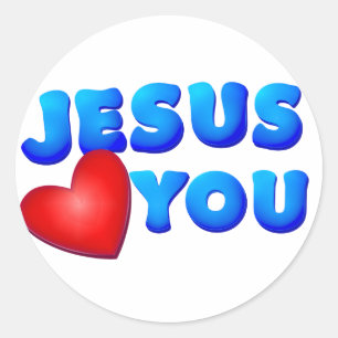 Jezus houdt van jou ronde sticker