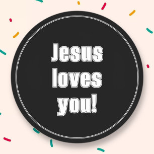 Jezus houdt van jou! ronde sticker