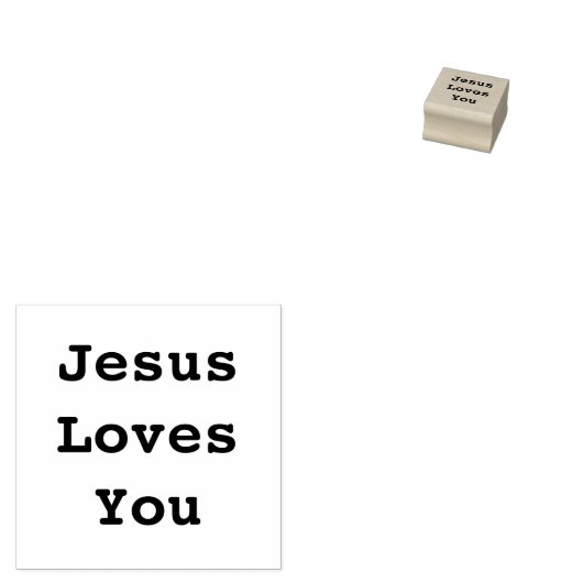 Jezus houdt van jou rubberstempel (Gestempeld)