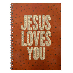 Jezus Houdt Van Jou Rustieke Christelijke Aanmoedi Notitieboek