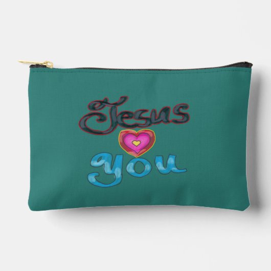 ‘Jezus Houdt van Jou’ Turquoise Etui (Voorkant)