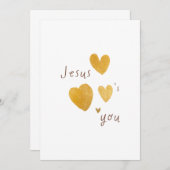 Jezus houdt van jou. Uitnodiging Aankondigingskaar (Voorkant / Achterkant)